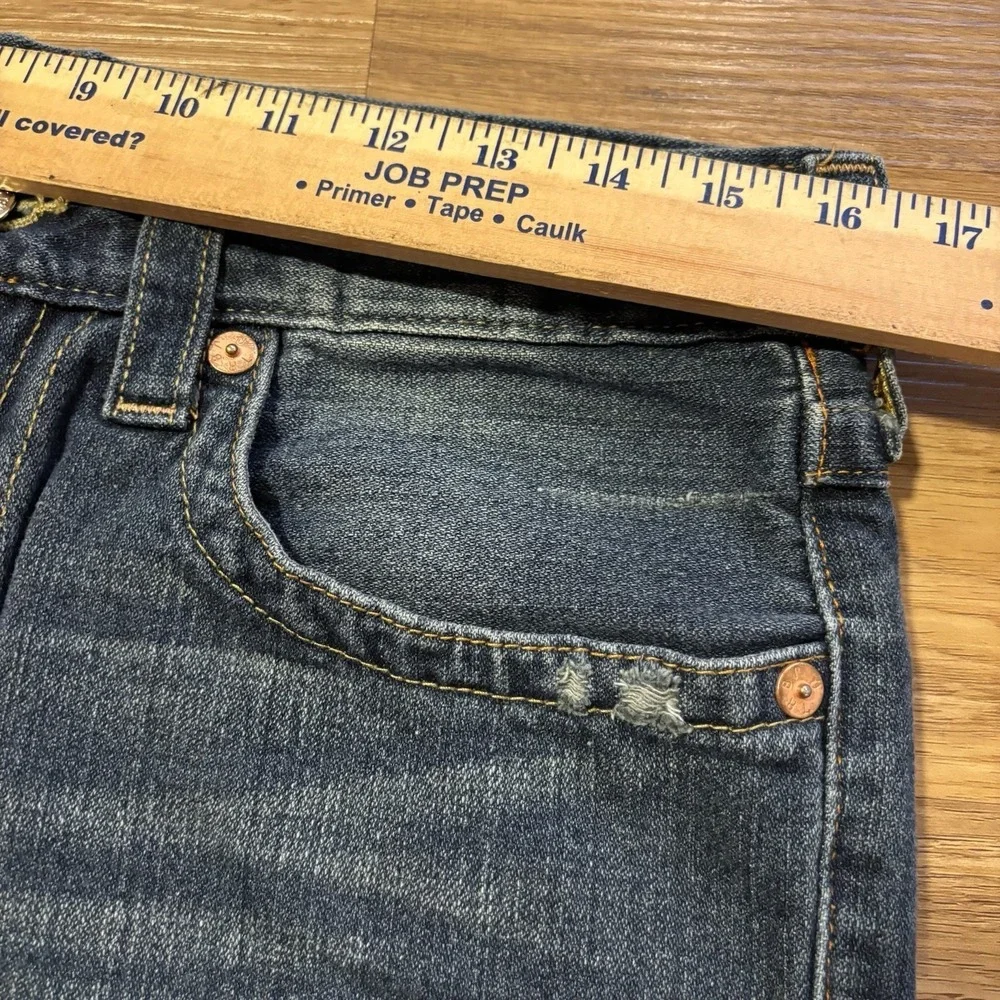 VTG True Religion Ricky Cut-Off Shorts Mens 32 Big T Jorts Thick Stitch USA Y2K
